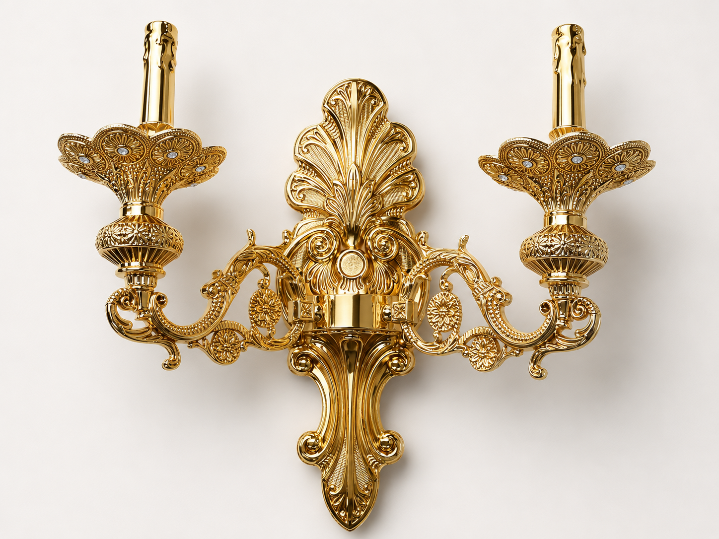 Gold decorative wall sconce before color change