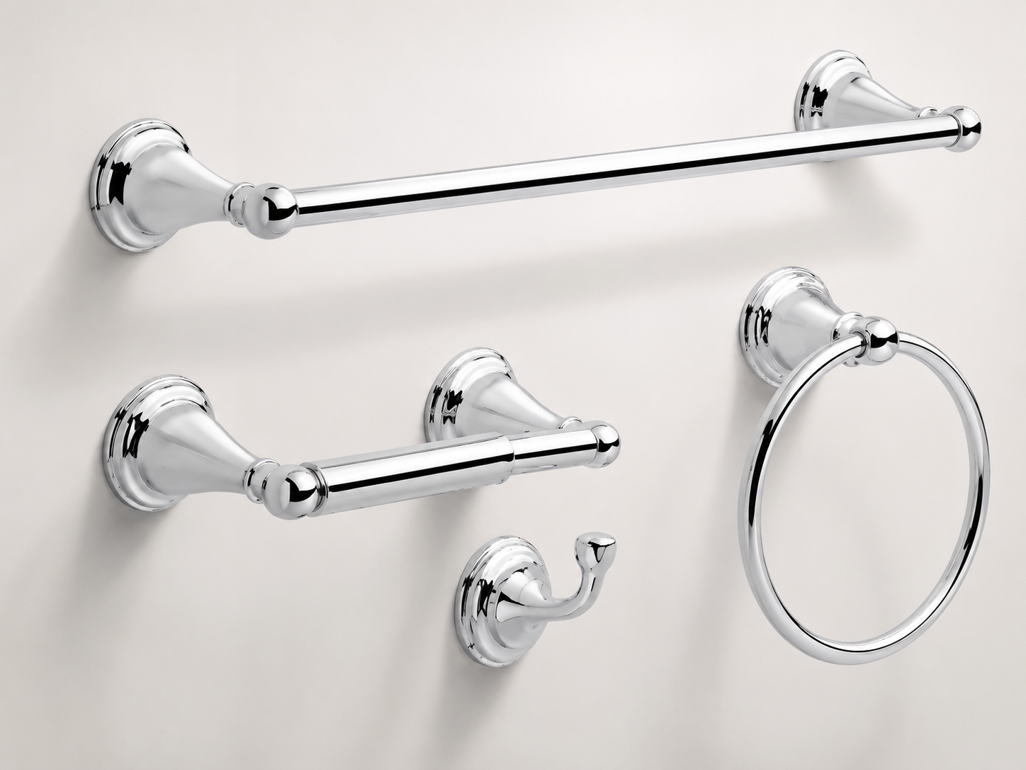 Decorative chrome bathroom hardware
